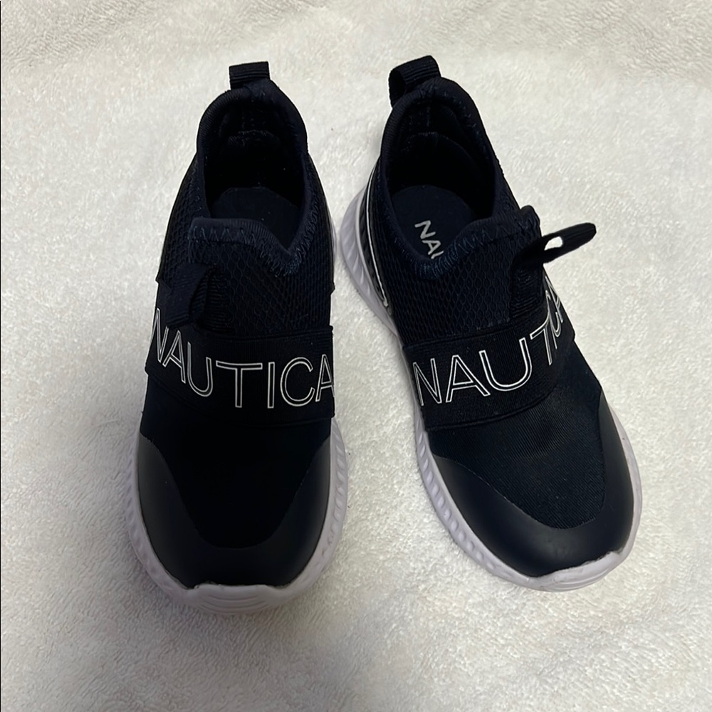 Nautica Black Slip-On Sneakers with Knit Upper